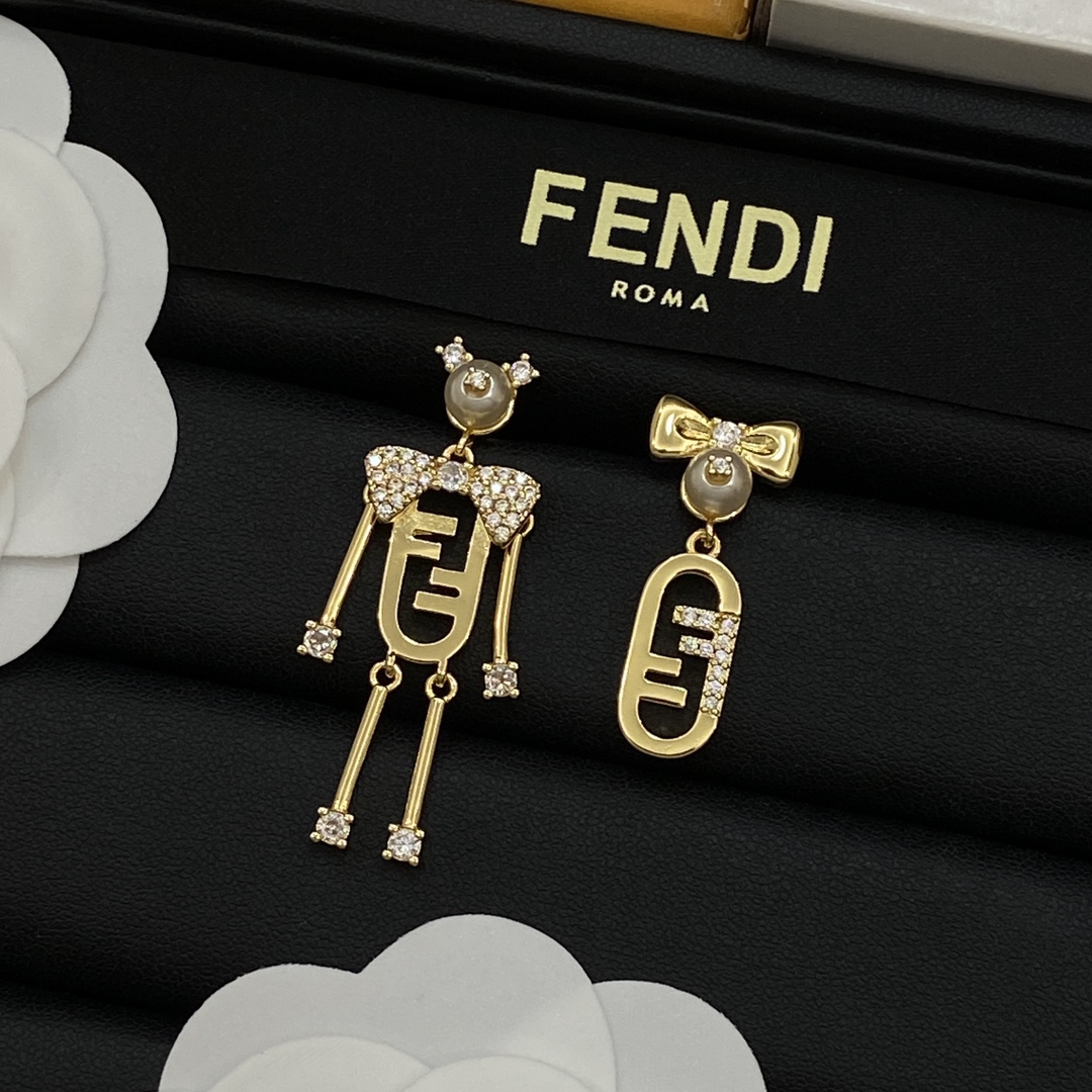TOP FENDI FF Earrings - Gold