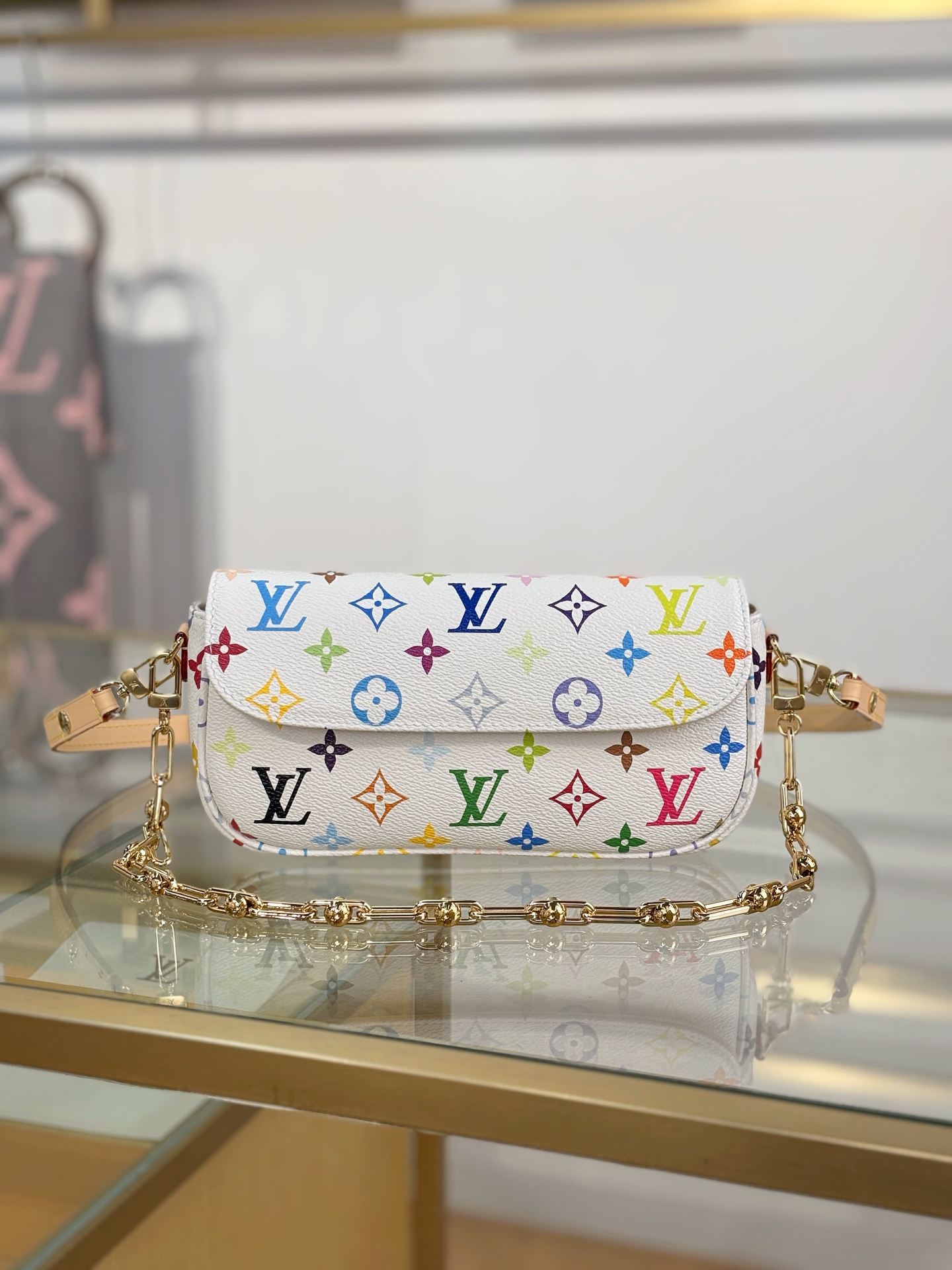 TOP Louis Vuitton LV x TM Wallet On Chain IVY Bag 23.5 x 12 x 4.3 cm - White