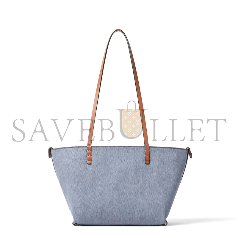 FENDI SMALL ROLL BLUE DENIM-EFFECT FF JACQUARD REVERSIBLE SHOPPER 8BH424AUT4F1SXQ (23*19.5*15cm)