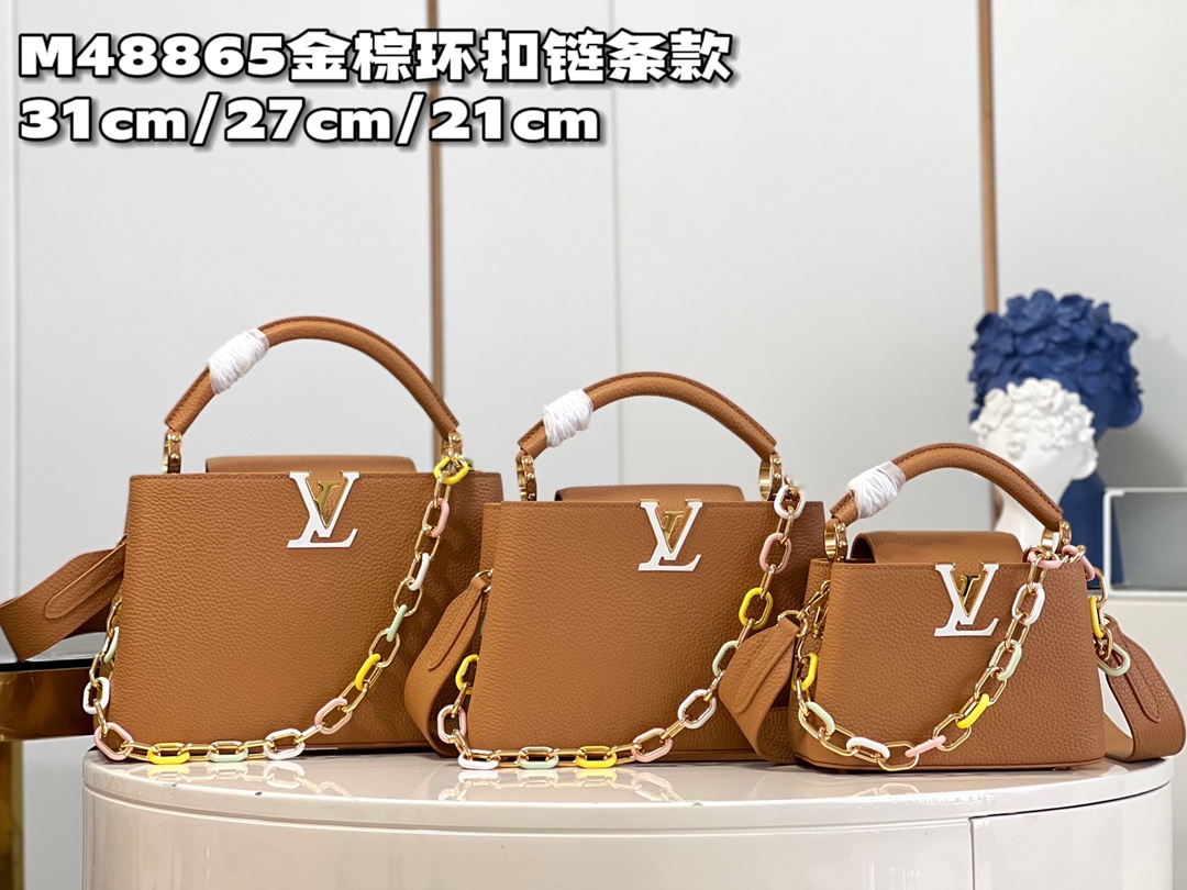 TOP Louis Vuitton LV Capucines Bag 3 Sizes- Brown