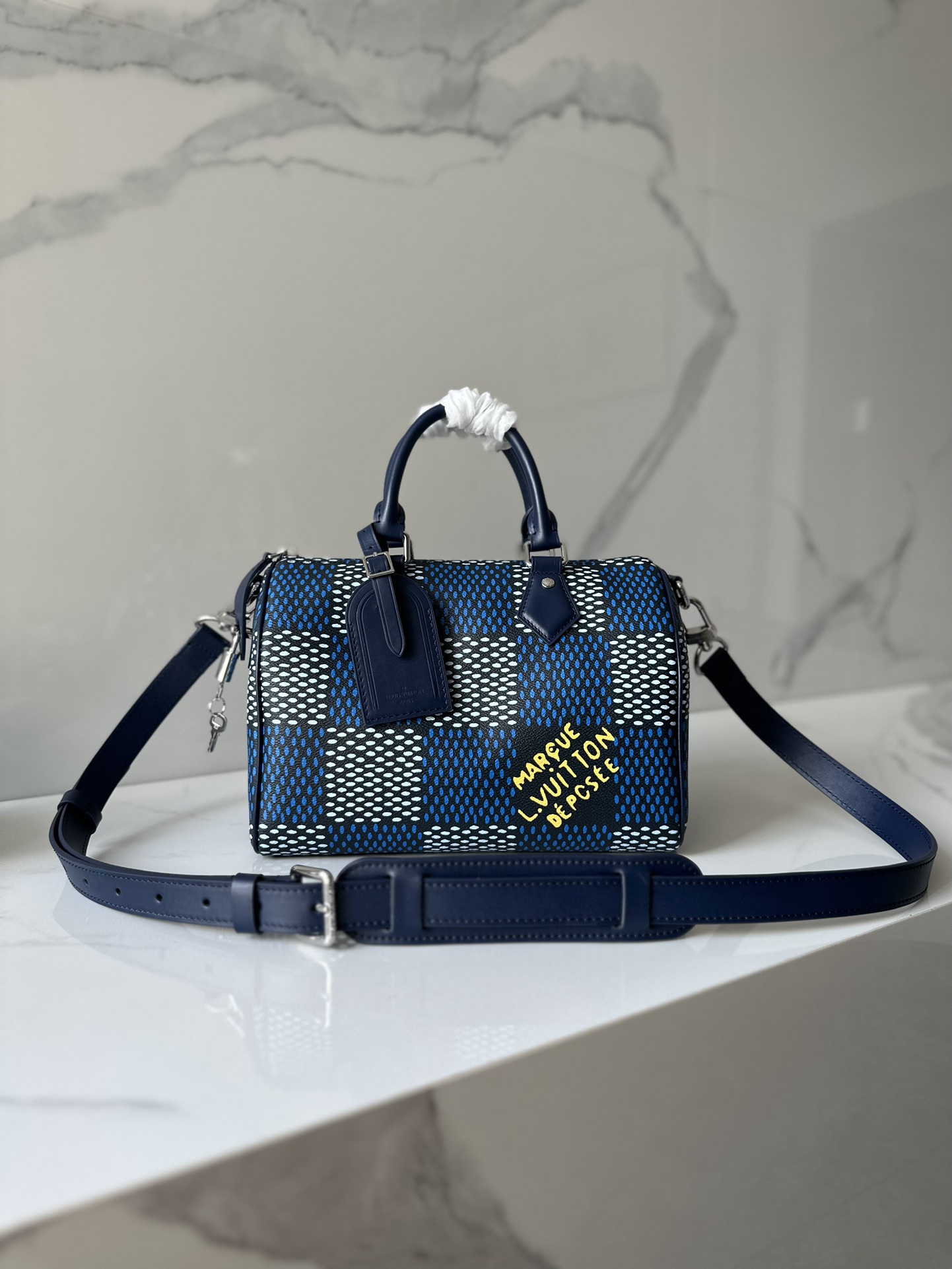 TOP Louis Vuitton LV Speedy 25 Bandoulière Bag 25x15x15cm -Blue
