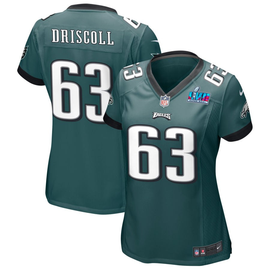 Jack Driscoll Philadelphia Eagles  Women's Super Bowl LVII Game Jersey - Midnight Green
