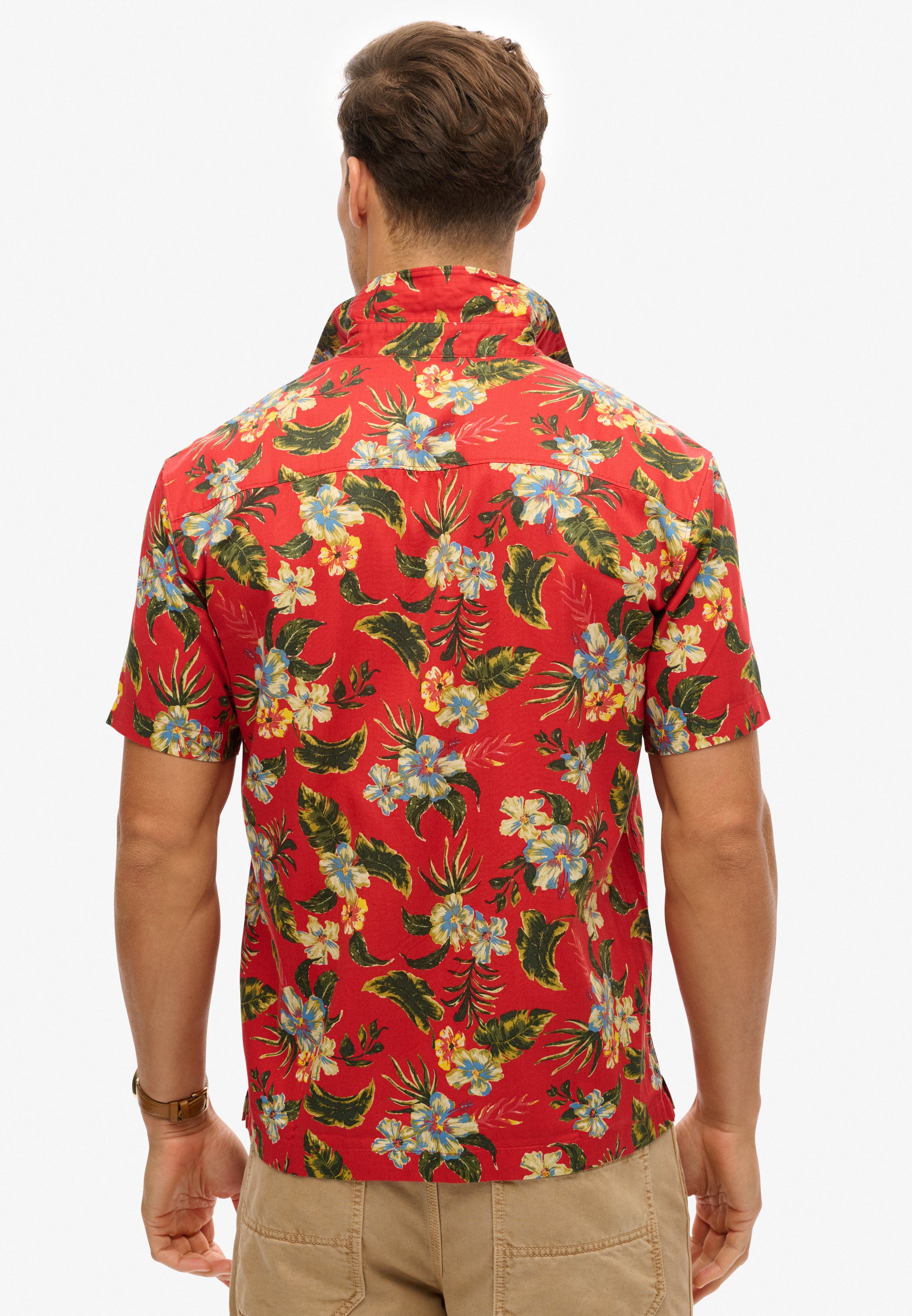 Hawaiian Print Shirt | Botanical Red