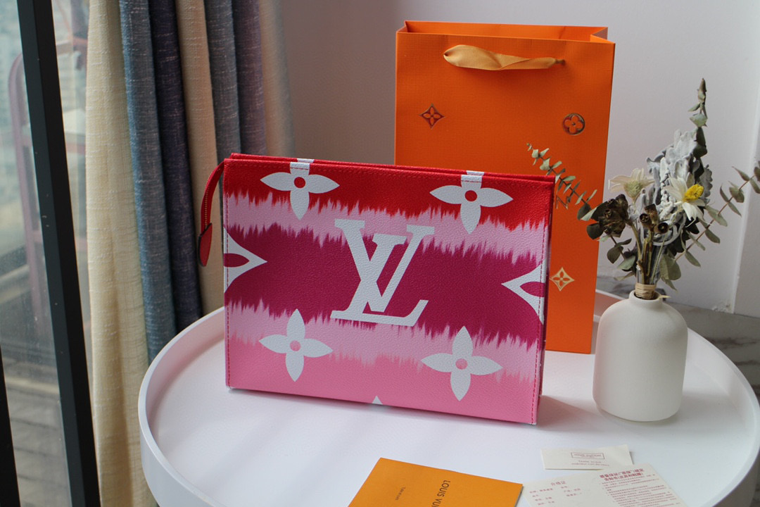 TOP Louis Vuitton LV £V Giant Toiletry Pouch 26 Multicolored - Red Pink