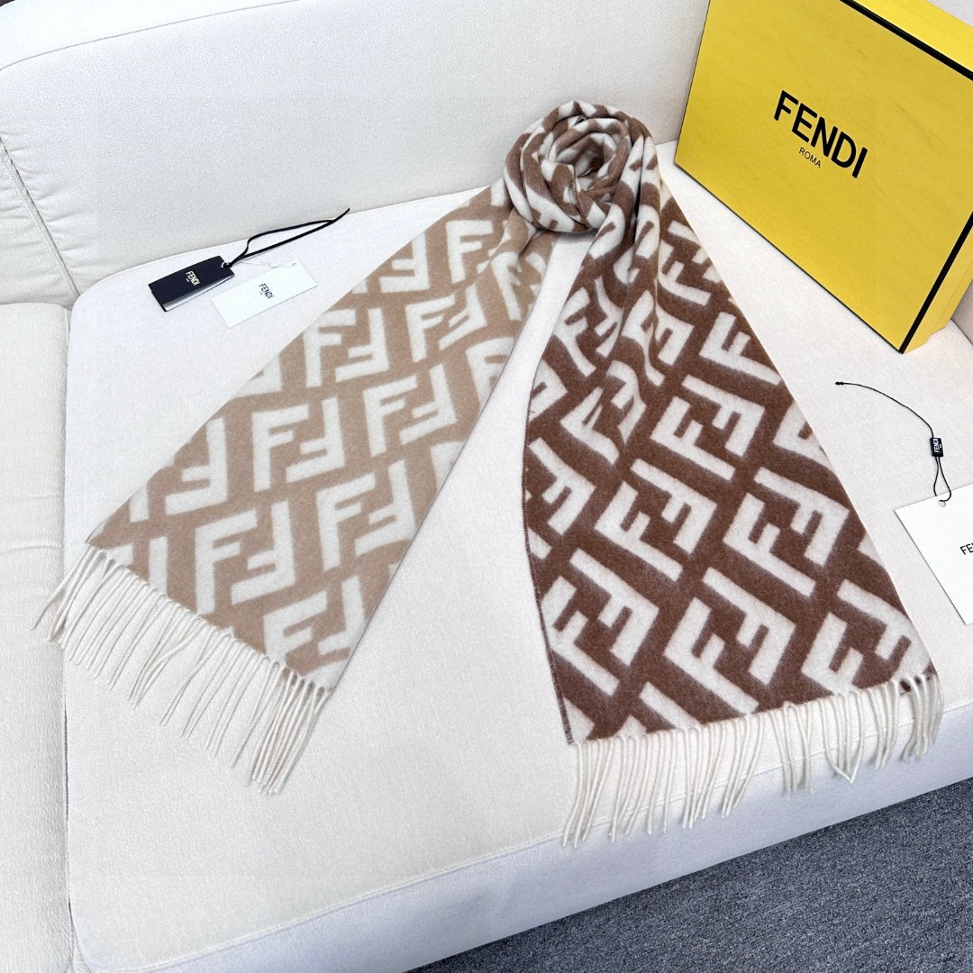 TOP FENDI FF Cashmere Scarf 180x35cm - 2 Colors