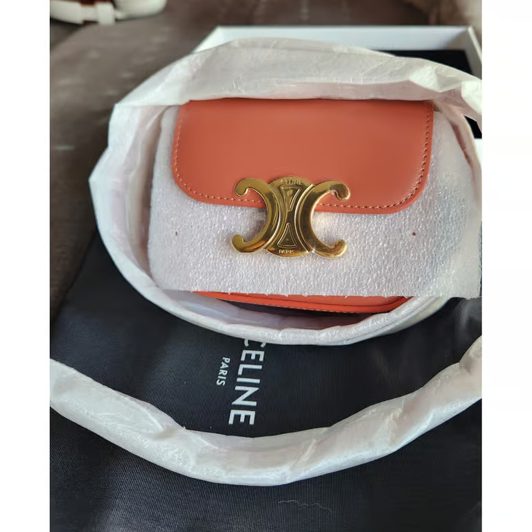 CELINE MINI TRIOMPHE IN SHINY CALFSKIN LYCHEE