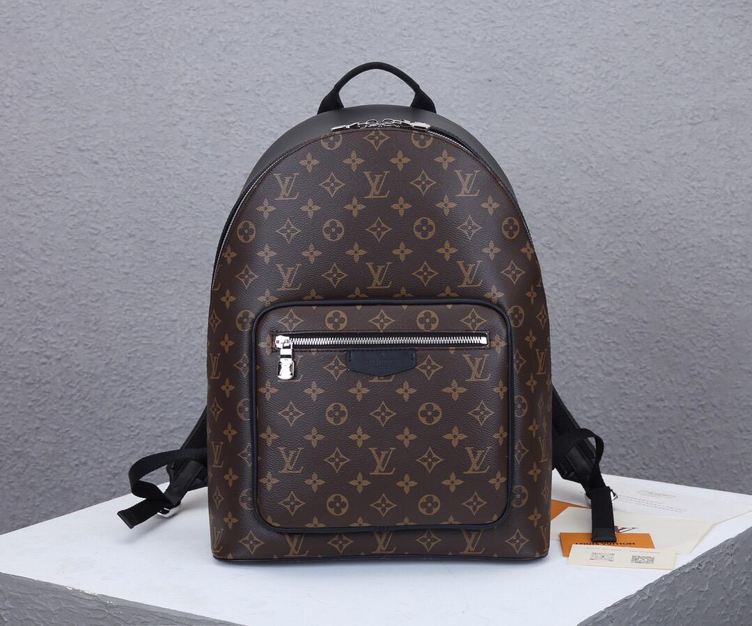 TOP Louis Vuitton LV Josh Backpack Macassar Monogram 32×40×13cm-Brown