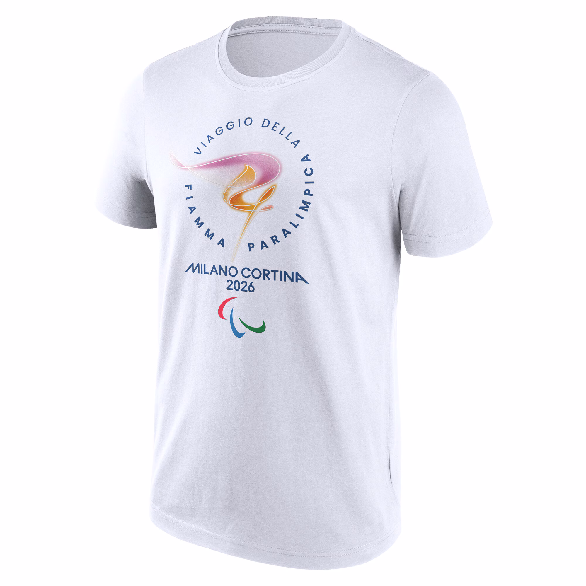 Milano Cortina 2026 Paralympics Torch Primary Logo Graphic T-Shirt - White