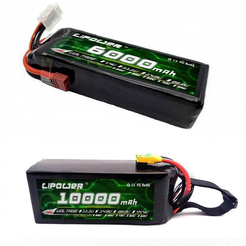 Drone battery 10000mAh 11.1/22.2V 4S 6S RC FPV plane quadcopter lithium battery - lipowbattery