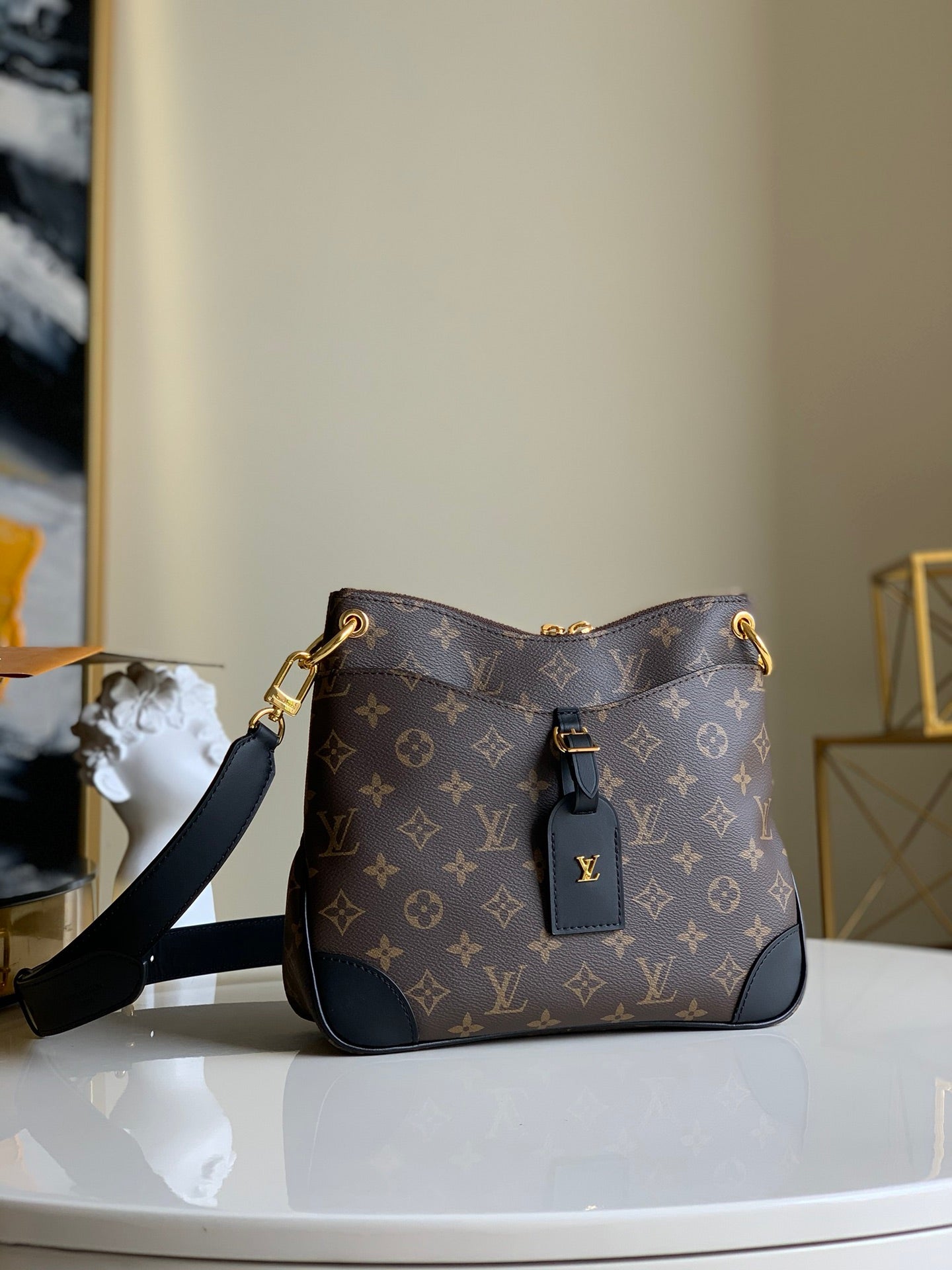 TOP Louis Vuitton LV Odeon PM Monogram Bag 31.0 x 27.0 x 11.0cm- Black