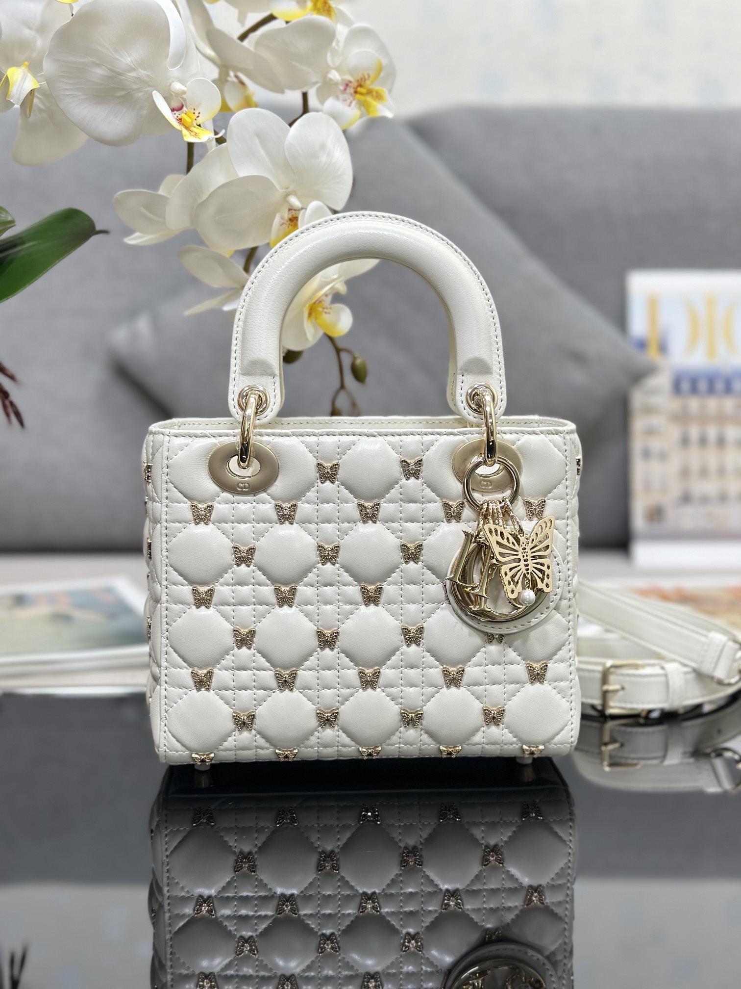TOP Christian Dior Four-Panel Butterfly Spikes Lady Christian Dior Bags - 20x17x8cm - 2 Colors