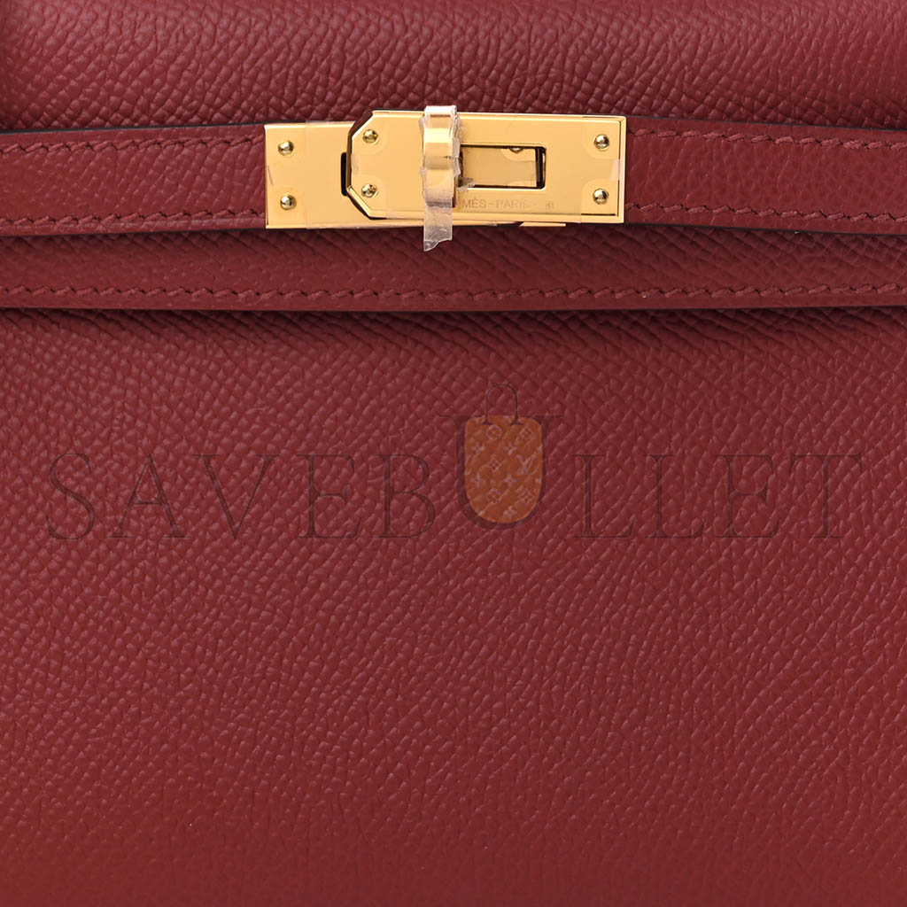 HERMÈS EPSOM MINI KELLY II GARNET RED (19*12*5.5cm)
