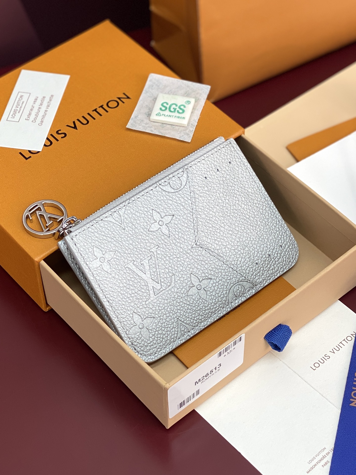 TOP Louis Vuitton LV Romy Card Holder 12x8x0.8cm - Pearl Silver