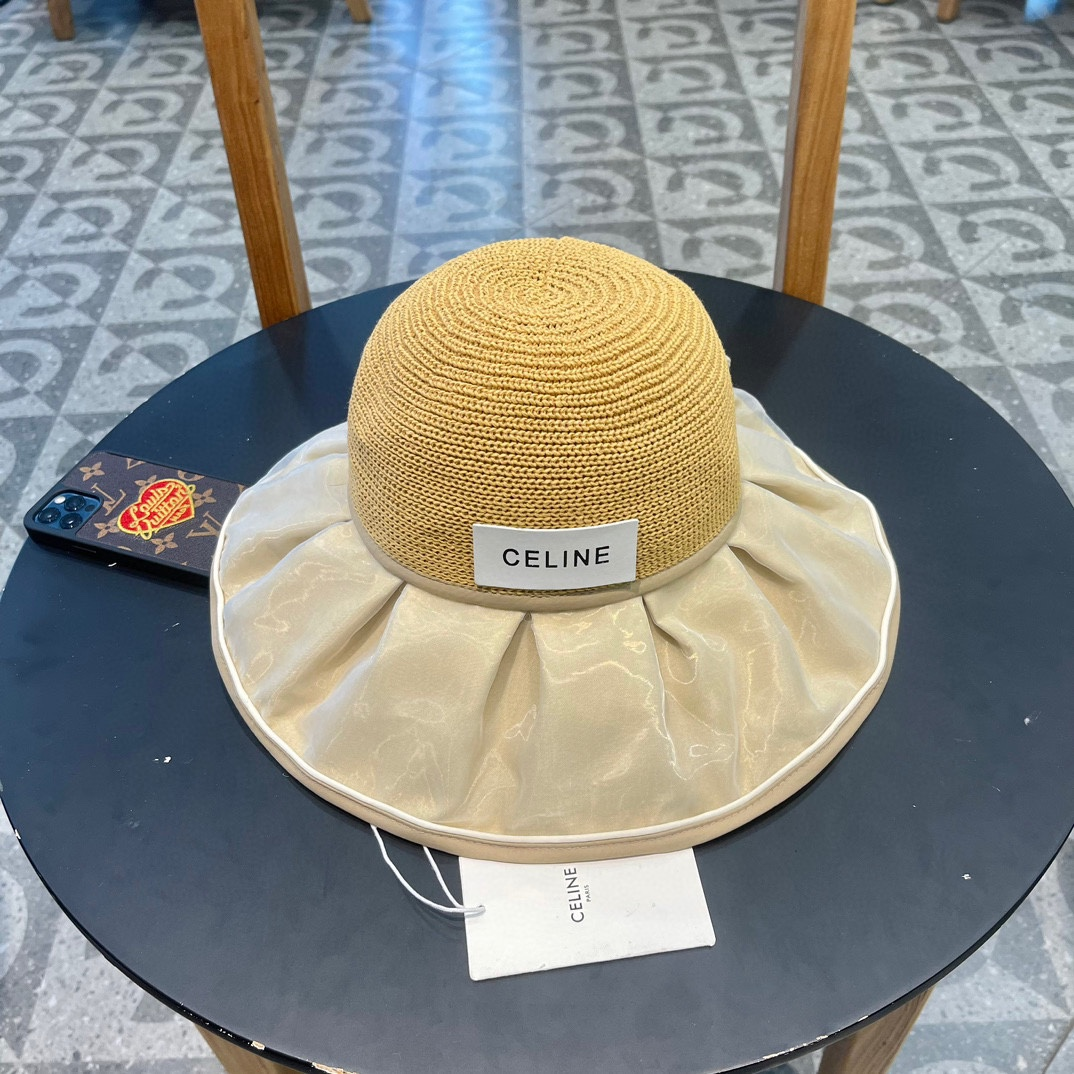 Ceiline Straw Sun Hat With Bow Split Back Sunhat （Replica）