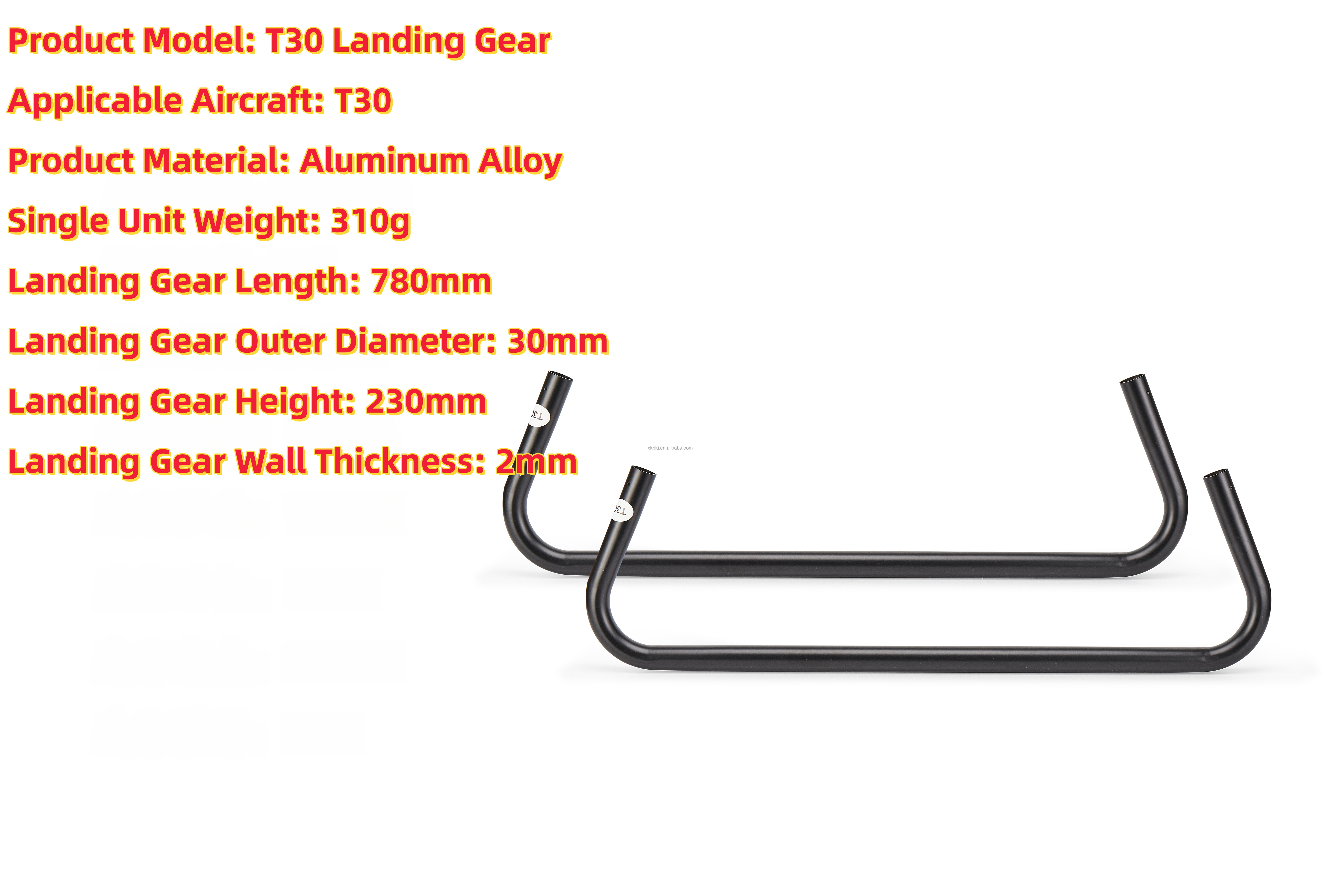 Landing Gear for Agricultural Spraying Drones Compatible for Agras T30 Aluminum Alloy 780MM Length 310g Weight Drone Accessories