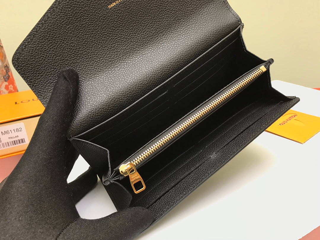 TOP Louis Vuitton LV  Sarah Empreinte Wallet 19 x 10 x 2 cm- Black