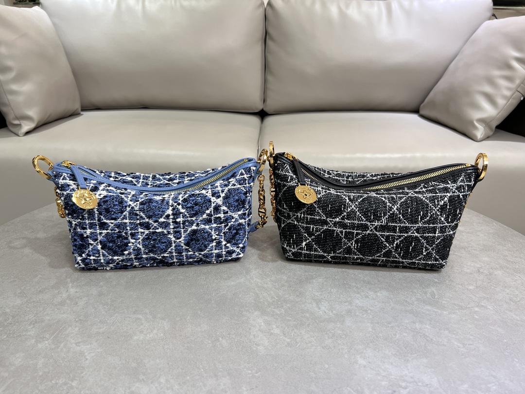 TOP Christian Dior Diorstar Hobo Chain Handbag 28.5*14.5*10cm -2 Colors