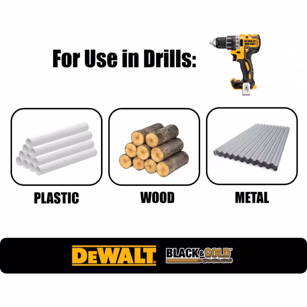 1/2 in. x 12 in. Black and Gold Twist Drill Bit