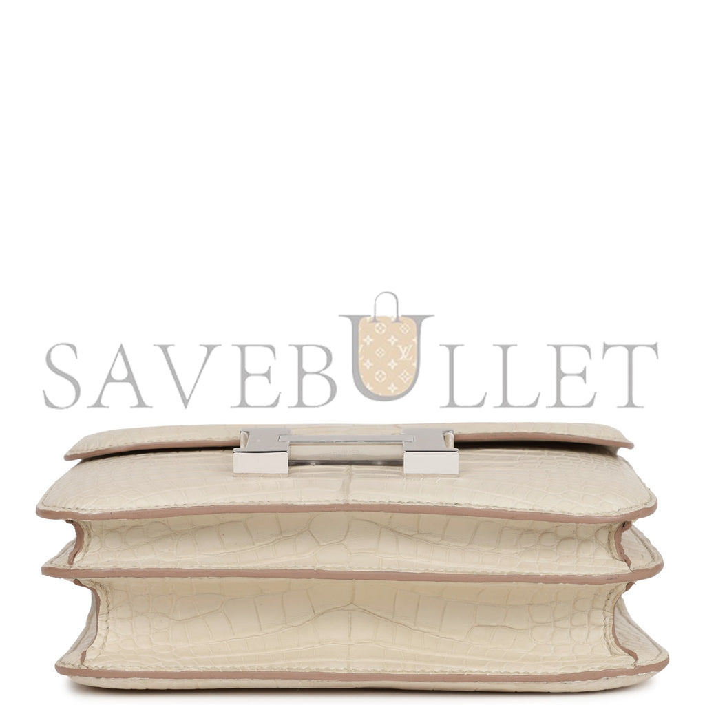 HERMES MASTER CONSTANCE 18 MATTE ALLIGATOR PALLADIUM HARDWARE (18*15*4cm)