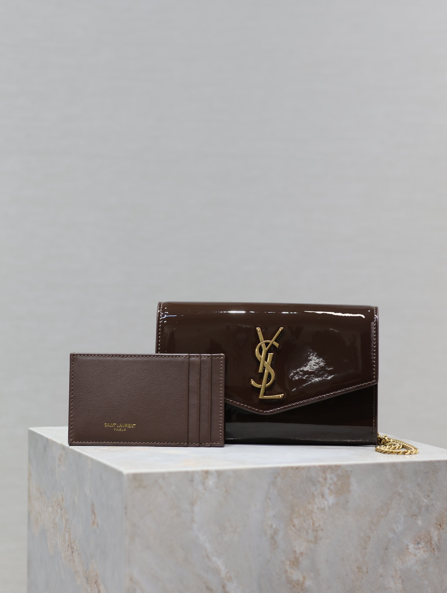 TOP Yves Saint Laurent YSL Lacquer Leather Kate Bags - 3 Size - Maroon&GHW