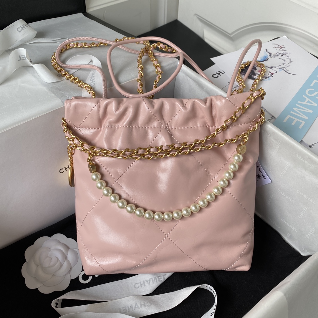 TOP CHANEL 23S Mini 22 Bag - GHW - Pink