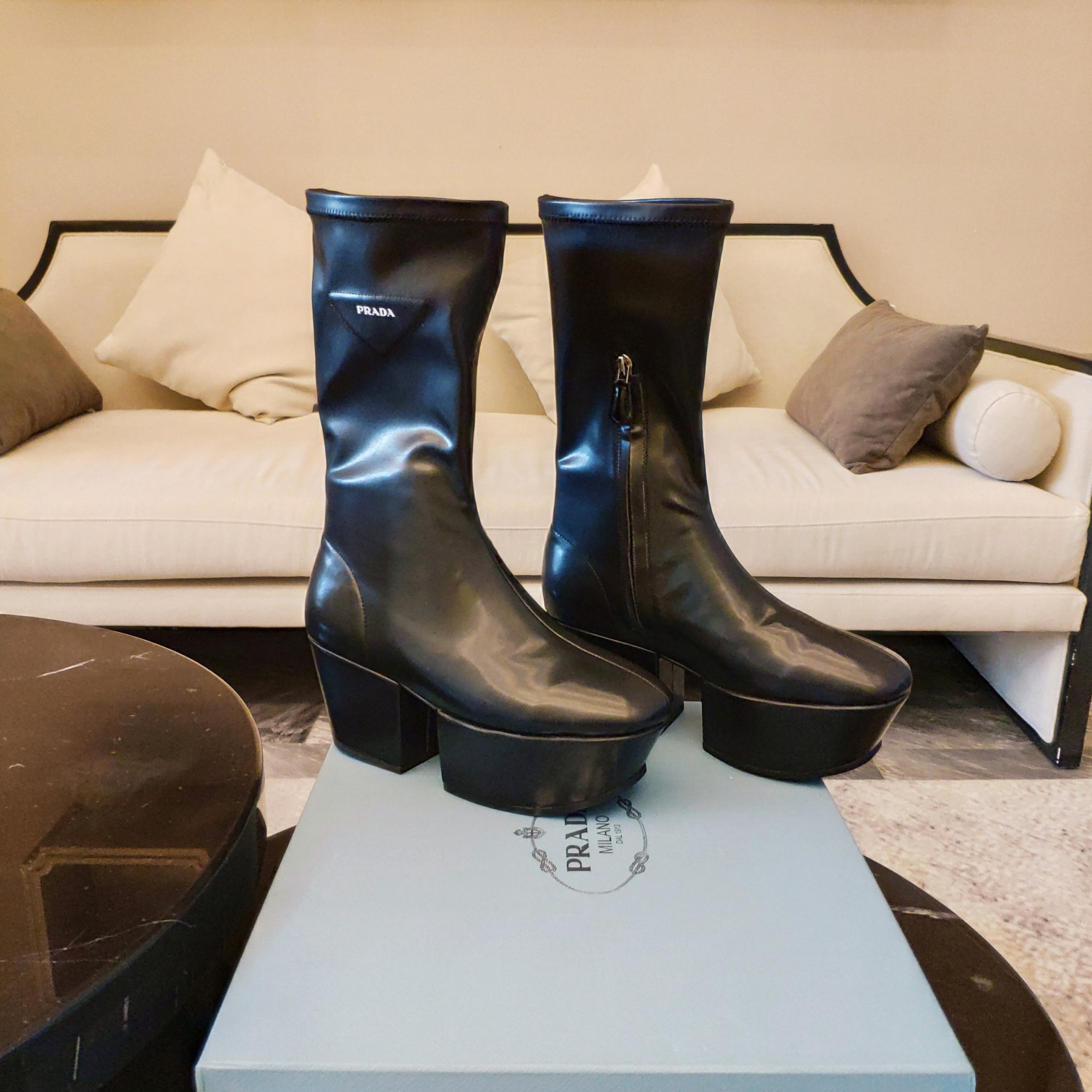 TOP PRADA Platform Pull On Boots - 5 Colors