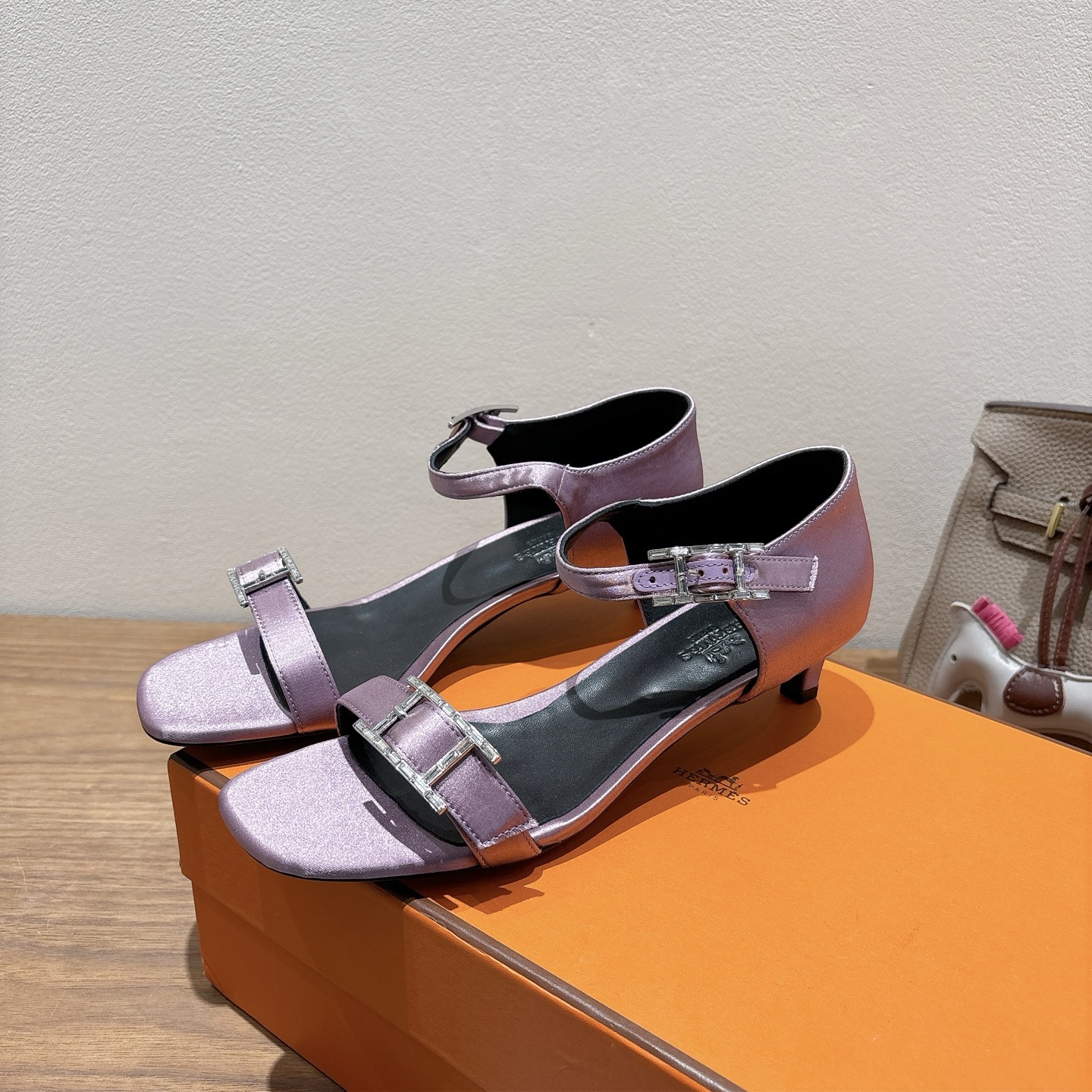 TOP HERMES Eclair 4.5cm/7cm/10.5cm High Heels Shoes - Purple