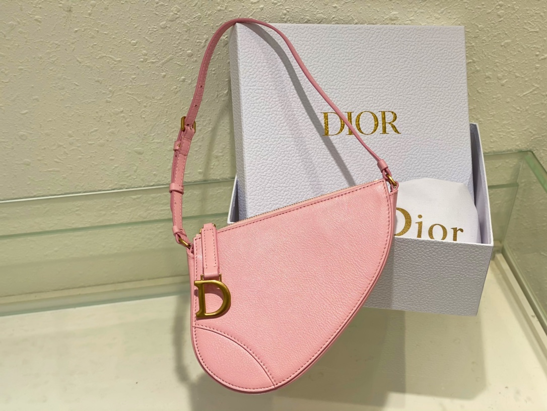 TOP Christian Dior Lambskin Leather Saddle Bags - 20x15x4cm - 4 Colors