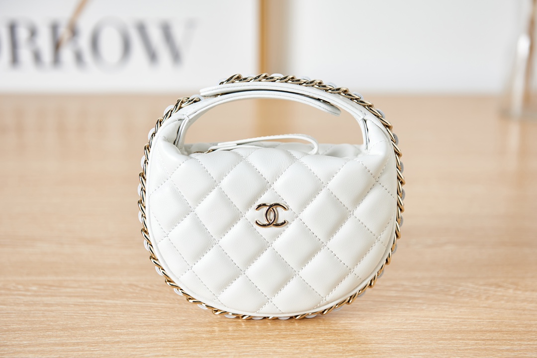TOP CHANEL Mini Chain Round Hobo Pouch Bag 16x16x5.5cm - 2 Color