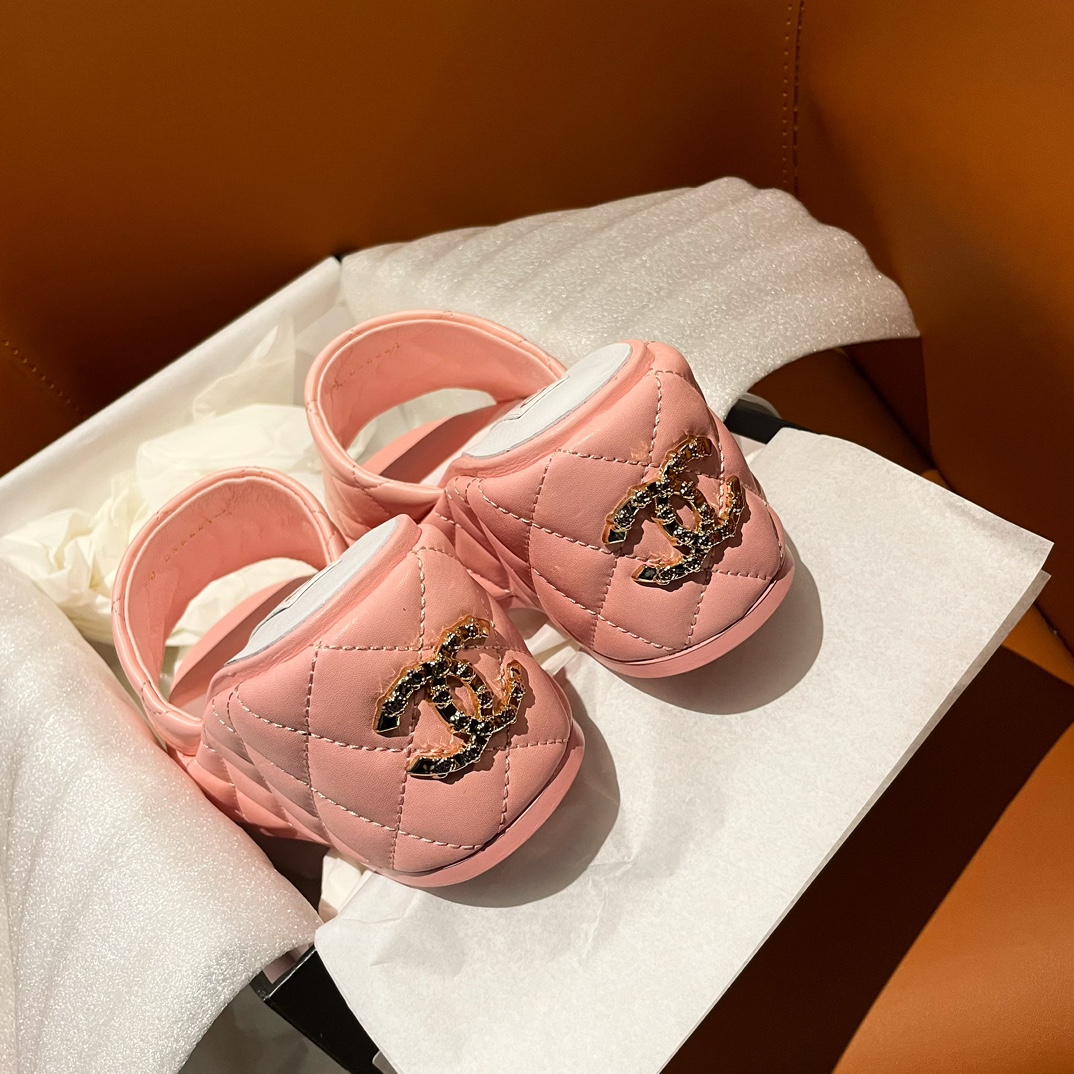 TOP CHANEL 7.5cm High Heel Wedge Slippers - 4 Color