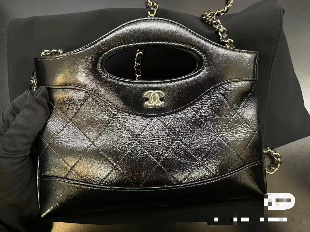 TOP CHANEL Cowhide Mini Handbag - 17.5X20.5CM - GHW&Black -