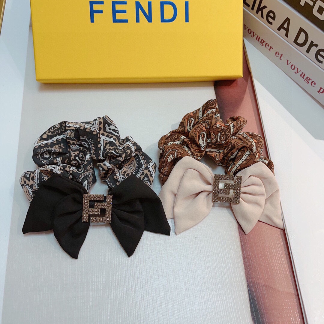 TOP FENDI Classic Double Bow Hair Loop - Two Colors