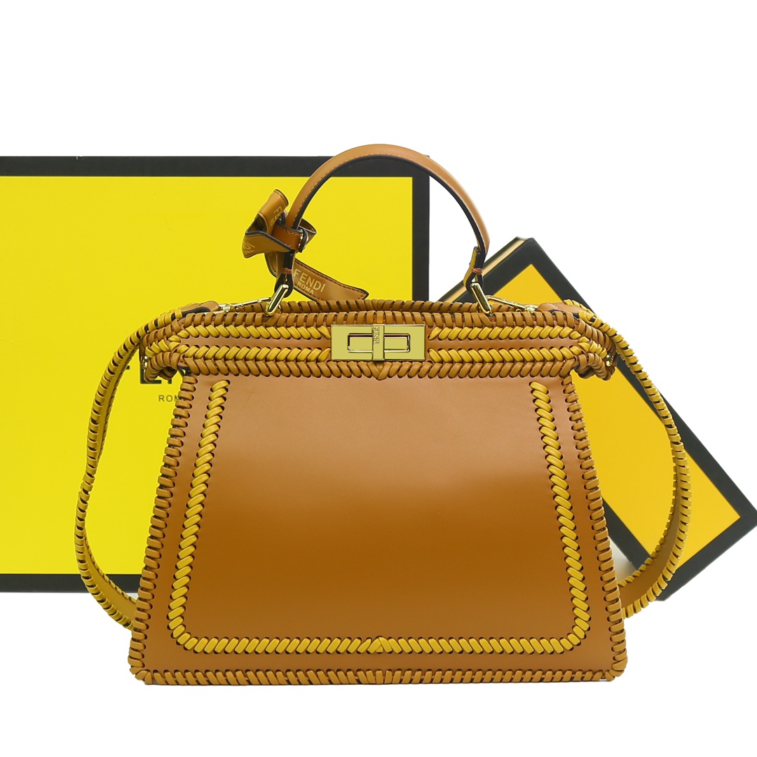 TOPFENDI Medium Leather Material Peekaboo Bags 33×25×11CM - 9 Colors - GHW&SHW