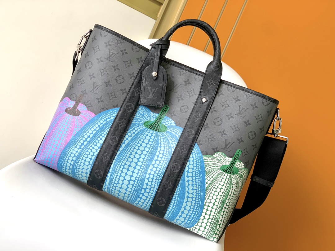 TOP Louis Vuitton LV LV x YK WEEKEND TOTE BAG 41x 34 x 17.5 cm-Black