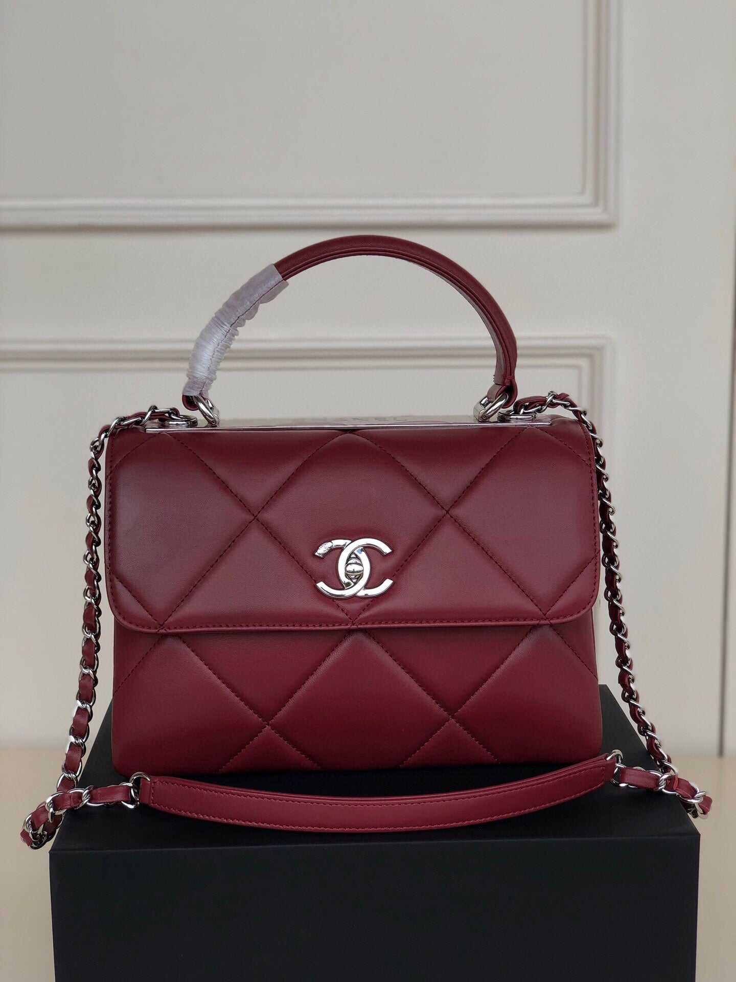 TOP CHANEL CoCo Handle Bag Trendy Quilted Small 20cm - Bordeux & SHW