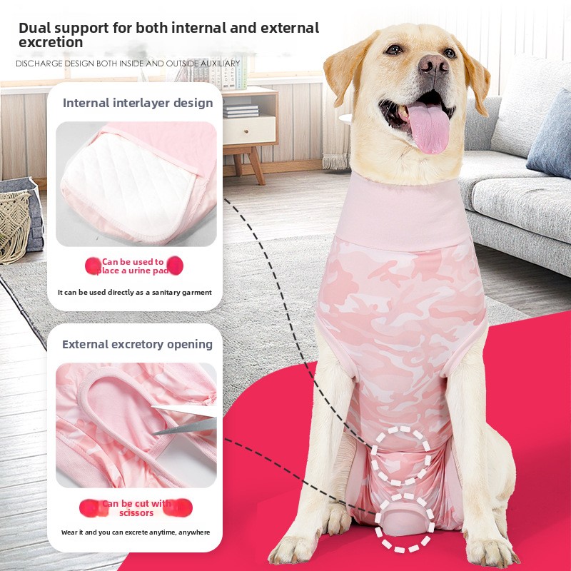 pet sterilization clothing, summer breathable surgical suit, can accommodate sanitary pads, high elasticity, non-restrictive dog physiological clothing - PawPro UK