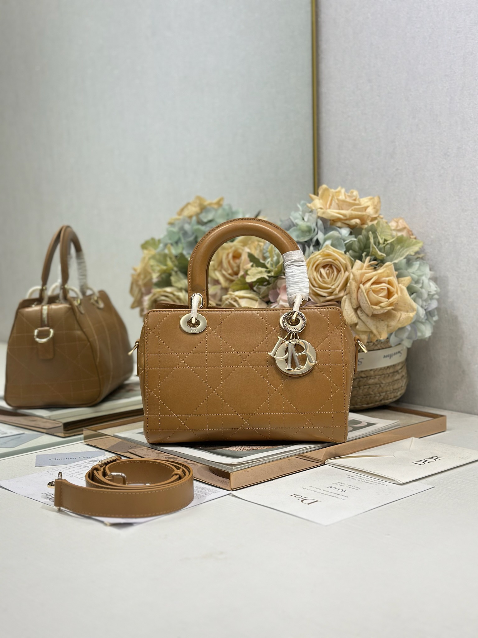 TOP Christian Dior Lady D-Sire Bag Calfskin 24x27x14cm/34x35x20cm - 3 Colors