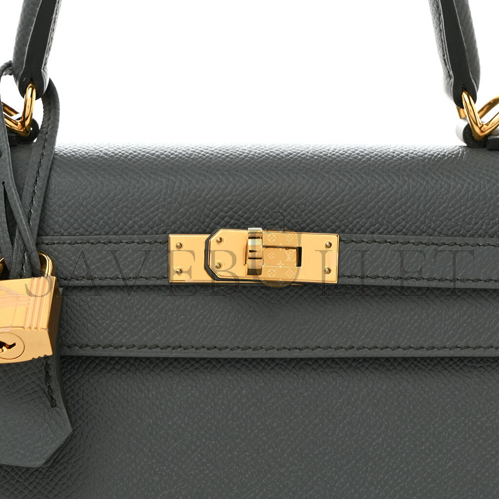 HERMÈS EPSOM KELLY SELLIER 25 VERT AMANDE (25*17*7cm)