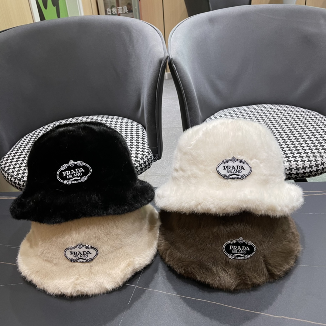 TOP PRADA Plush Bucket Hat - 4 Color