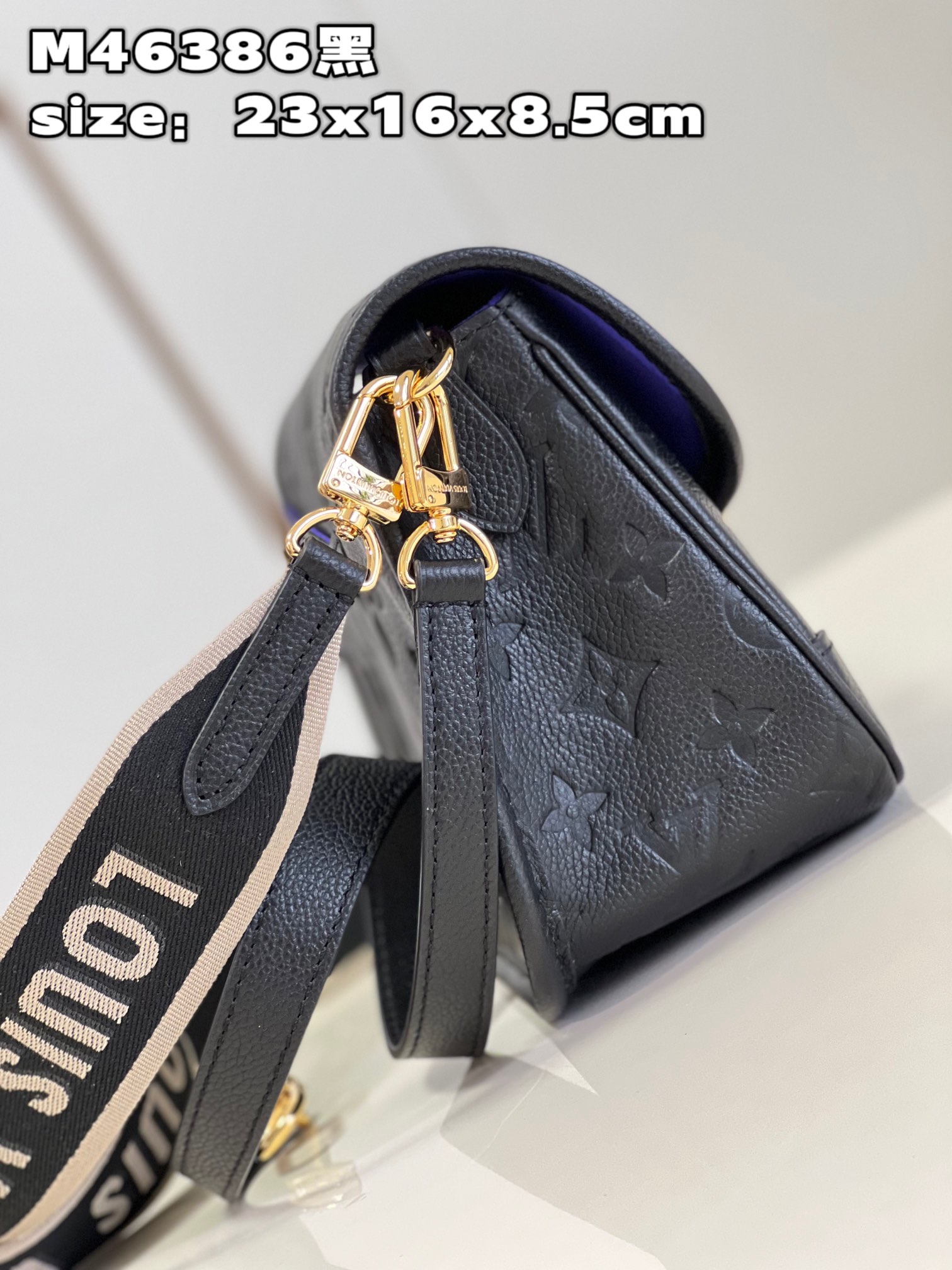 TOP Louis Vuitton LV Monogram Empreinte Diane Bag 23 x 16 x 8.5CM- Black