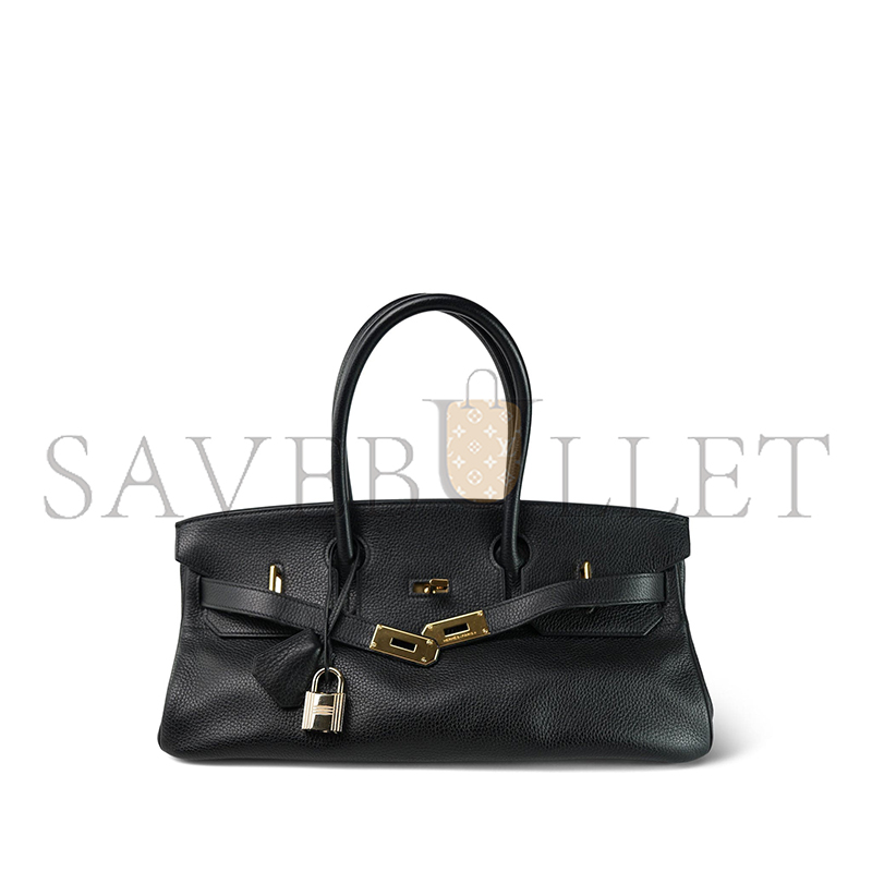 HERMES SHOULDER BIRKIN 42 JPG NOIR CLEMENCE GOLD PLATED 436528 (42*20*18cm)
