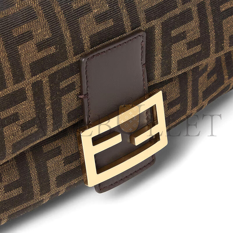 FENDI BAGUETTE TOBACCO BROWN FF JACQUARD FABRIC BAG 8BR600AFPMF1GL7 (27*15*6cm)
