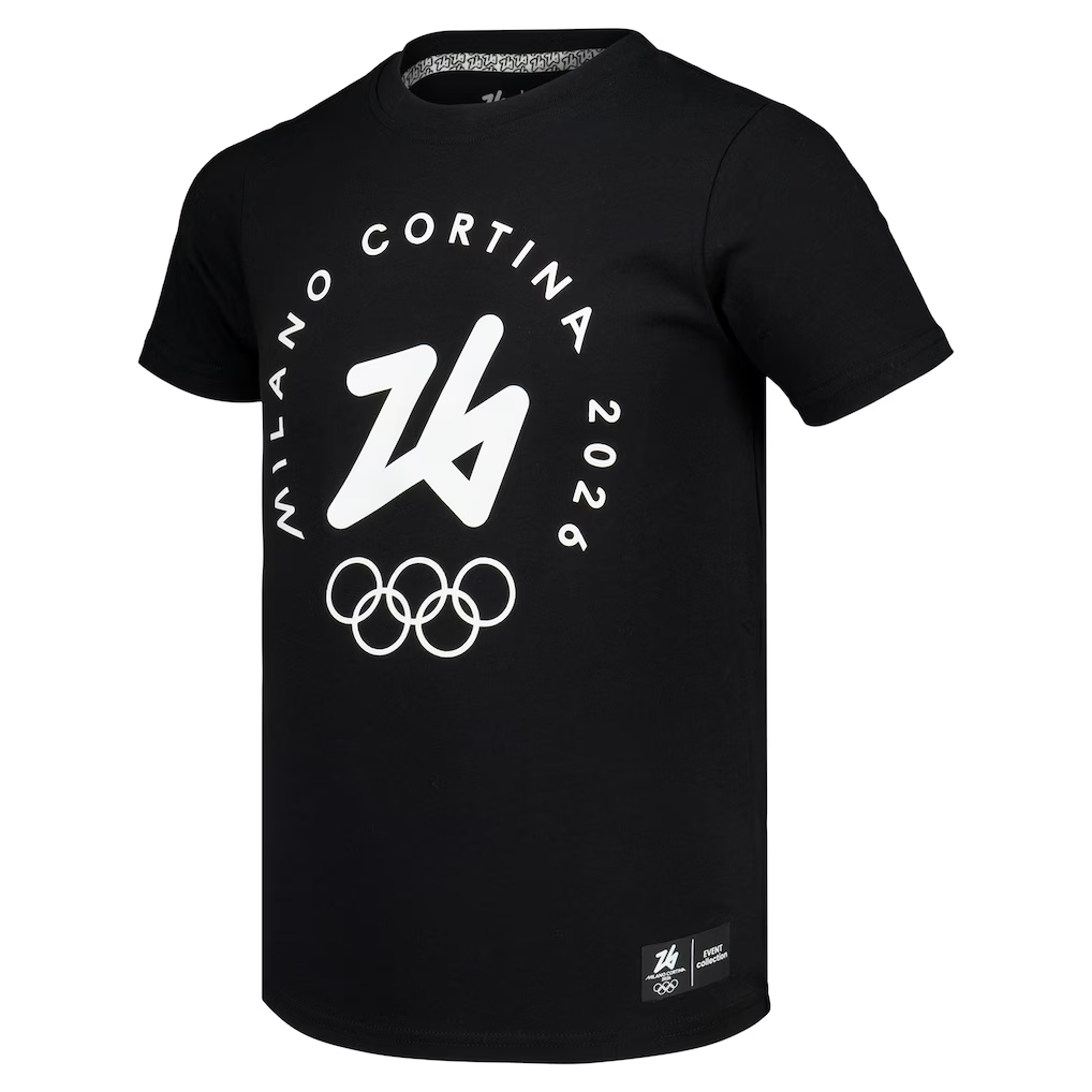 Milano Cortina 2026 Olympics Large Logo T-Shirt - Black - Junior