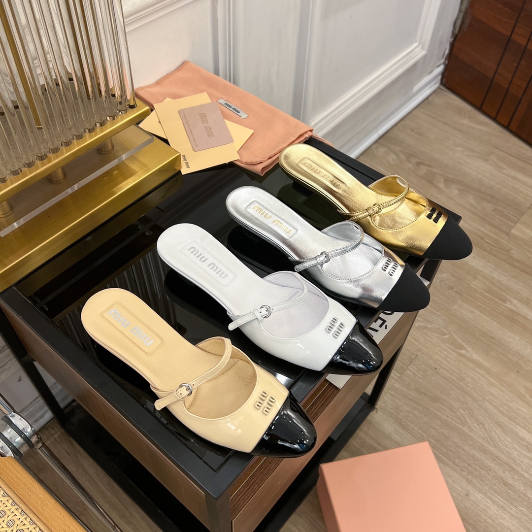 TOP Miu Miu Mule Half Slippers - 4 Color