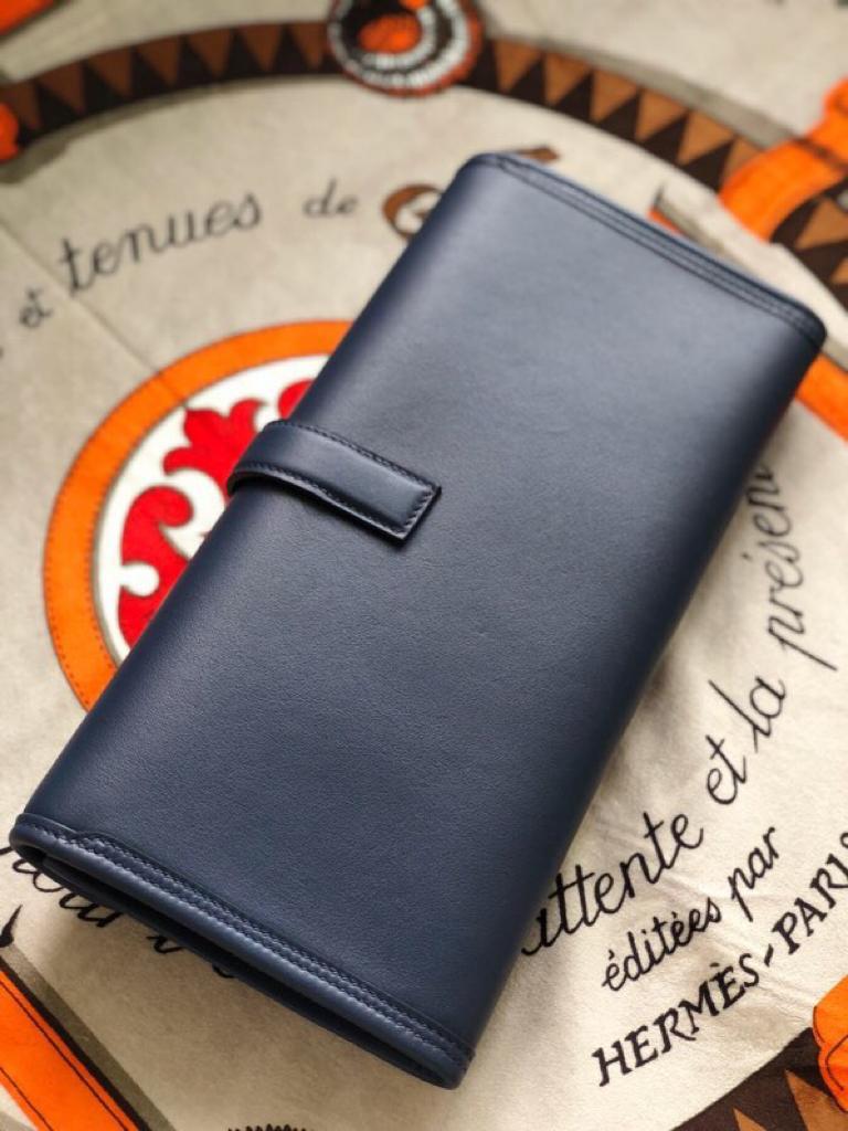 TOP HERMES Jige Elan 29 Clutch Swift - Navy Blue
