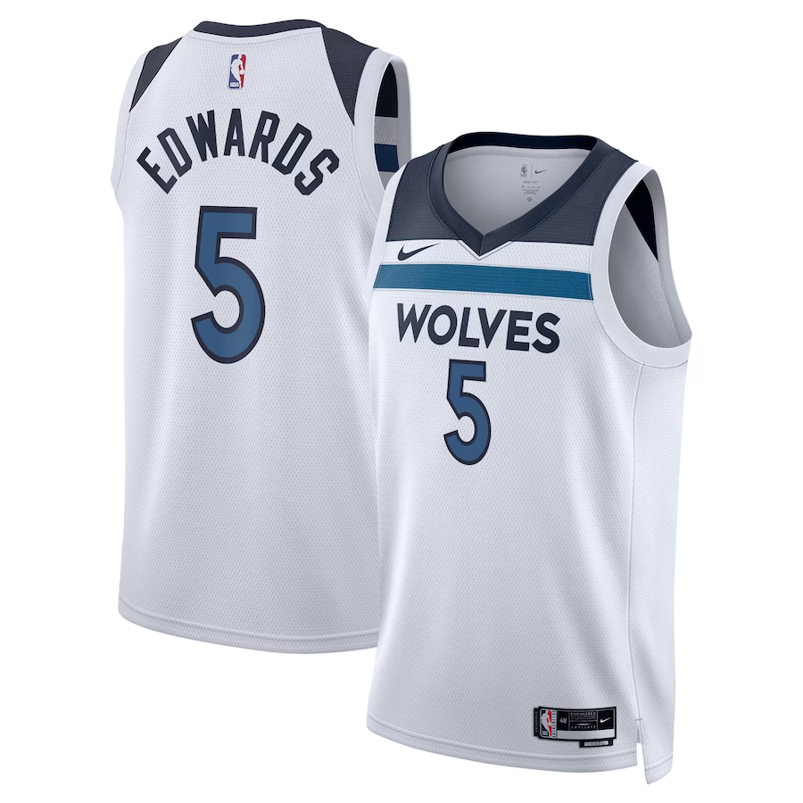 Minnesota Timberwolves Anthony Edwards #5 Swingman Jersey- White