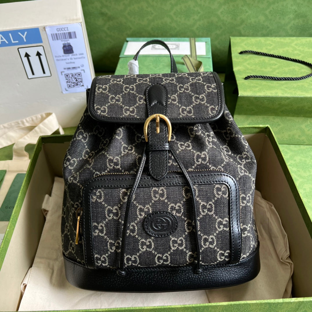 TOP GUCCI G*G Interlocking G Backpack - Black