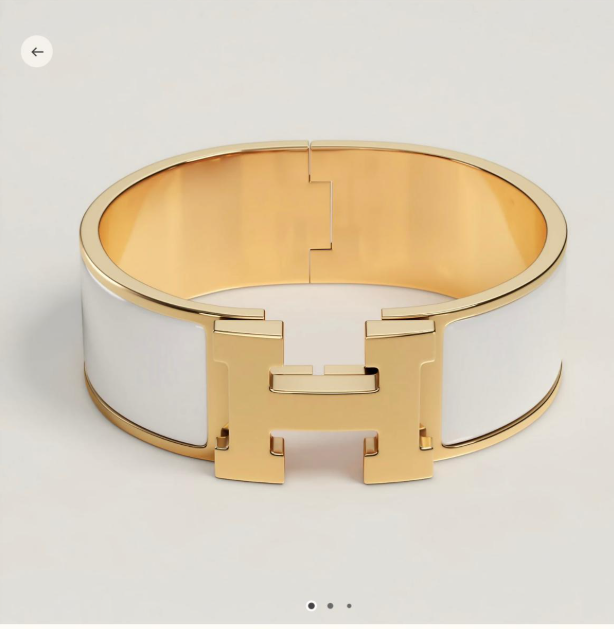 TOP HERMES H Bracelet - White/Black
