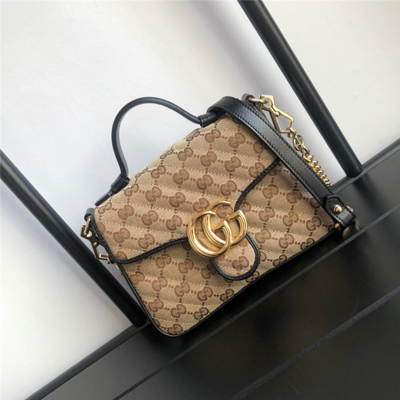 TOP GUCCI GG Marmont Bag Top Handle Small - Canvas