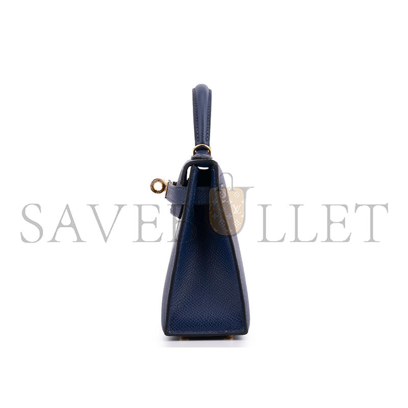 HERMÈS MASTER KELLY MINI II BLUE SAPPHIRE EPSOM (19*12*5.5cm)